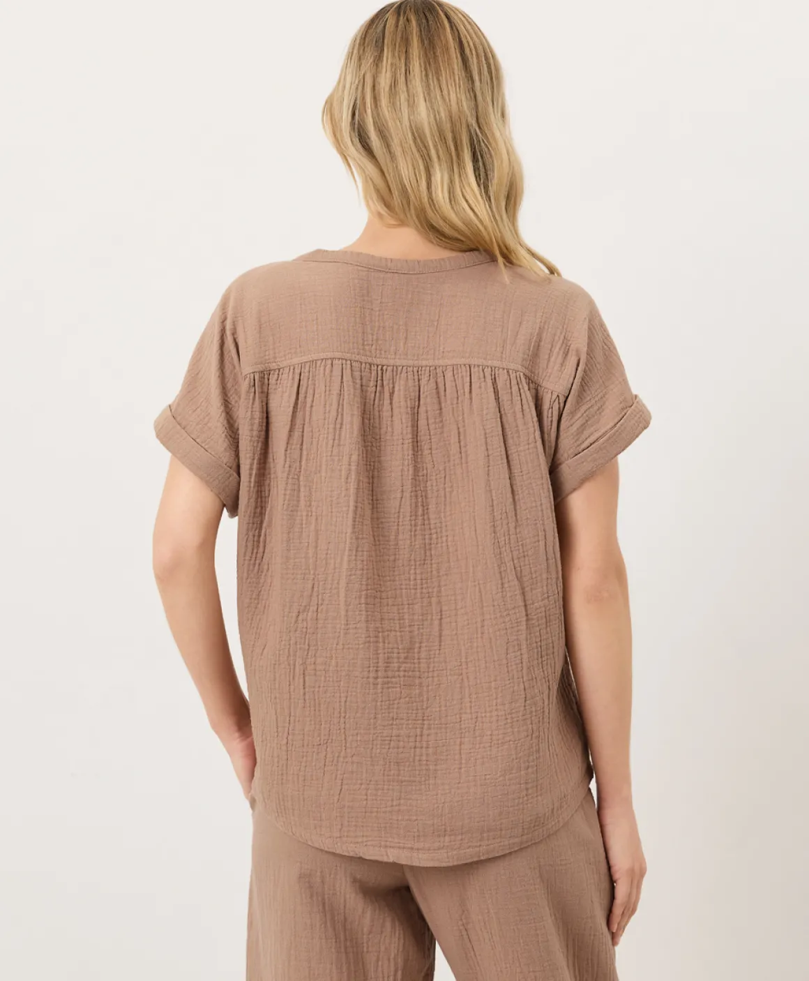 Organic Coastal Double Gauze Short Sleeve Popover