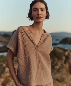 Organic Coastal Double Gauze Short Sleeve Popover