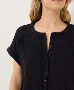 Organic Coastal Double Gauze Short Sleeve Popover