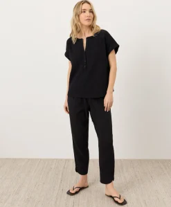 Organic Coastal Double Gauze Short Sleeve Popover
