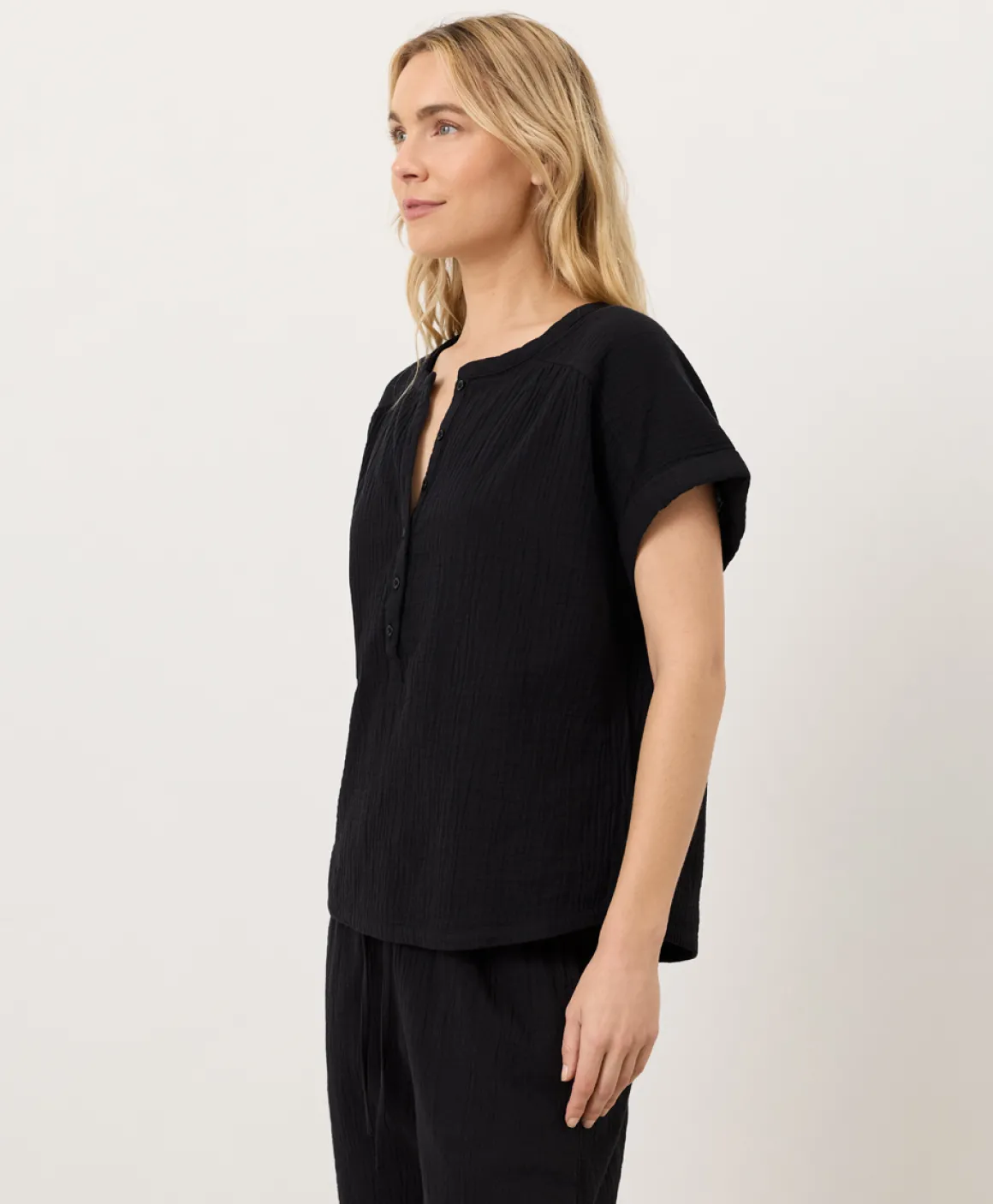 Organic Coastal Double Gauze Short Sleeve Popover