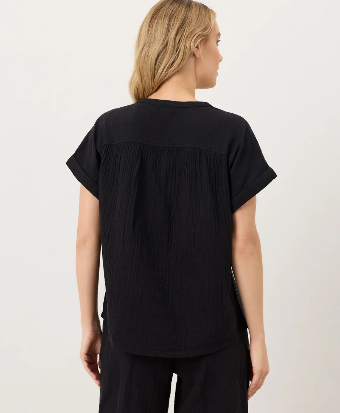 Organic Coastal Double Gauze Short Sleeve Popover