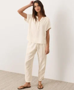 Organic Coastal Double Gauze Short Sleeve Popover