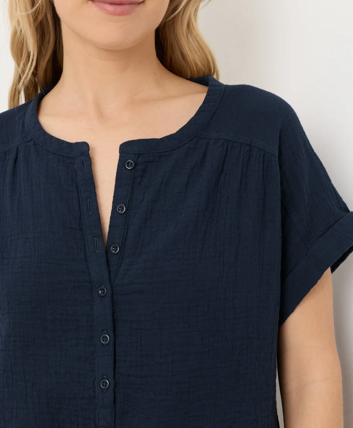 Organic Coastal Double Gauze Short Sleeve Popover