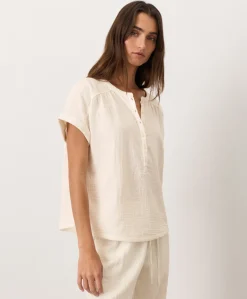 Organic Coastal Double Gauze Short Sleeve Popover