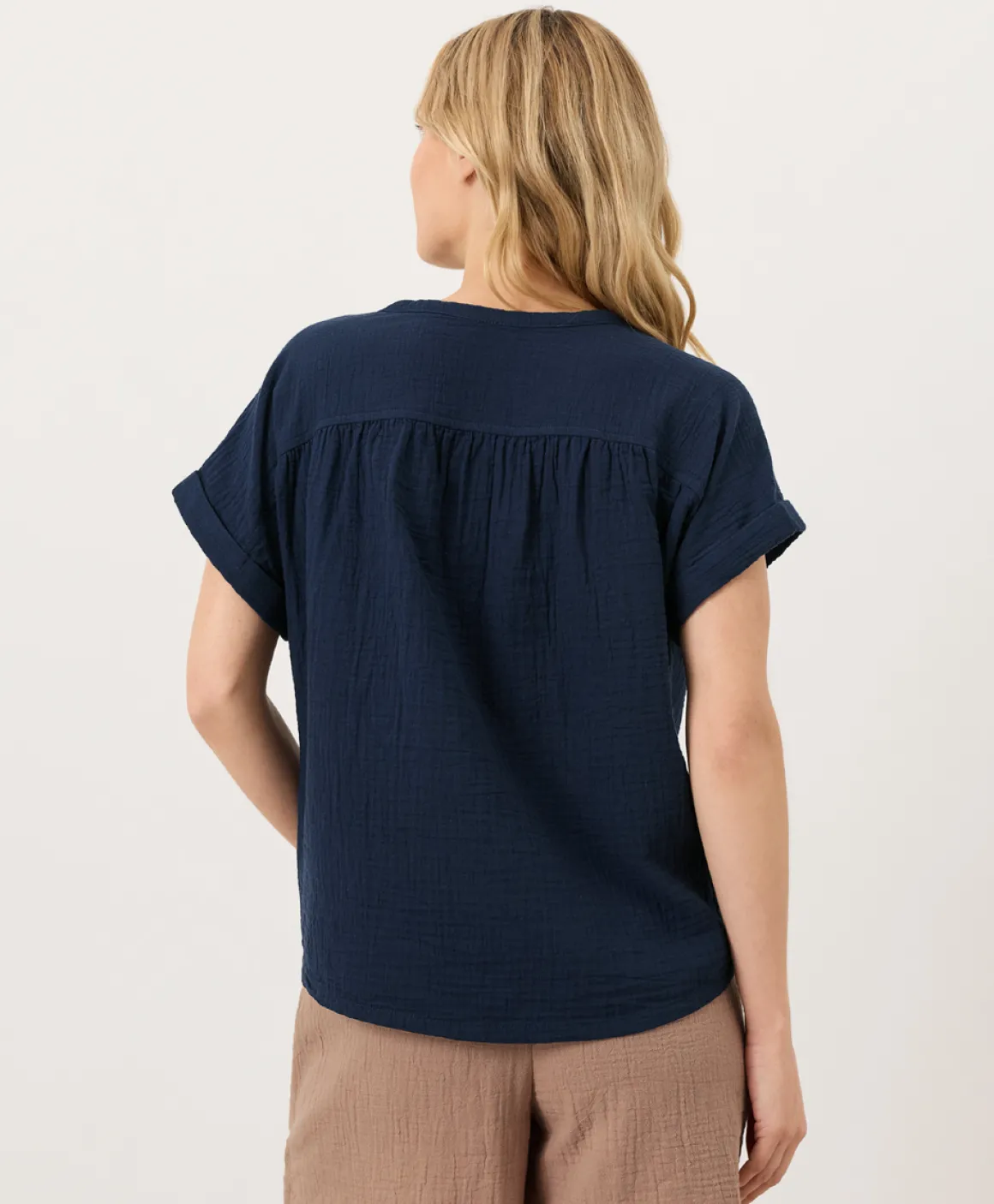Organic Coastal Double Gauze Short Sleeve Popover