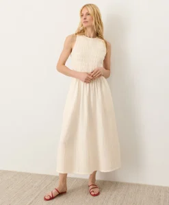 Organic Coastal Double Gauze Smocked Dress