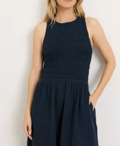 Organic Coastal Double Gauze Smocked Dress