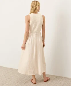 Organic Coastal Double Gauze Smocked Dress
