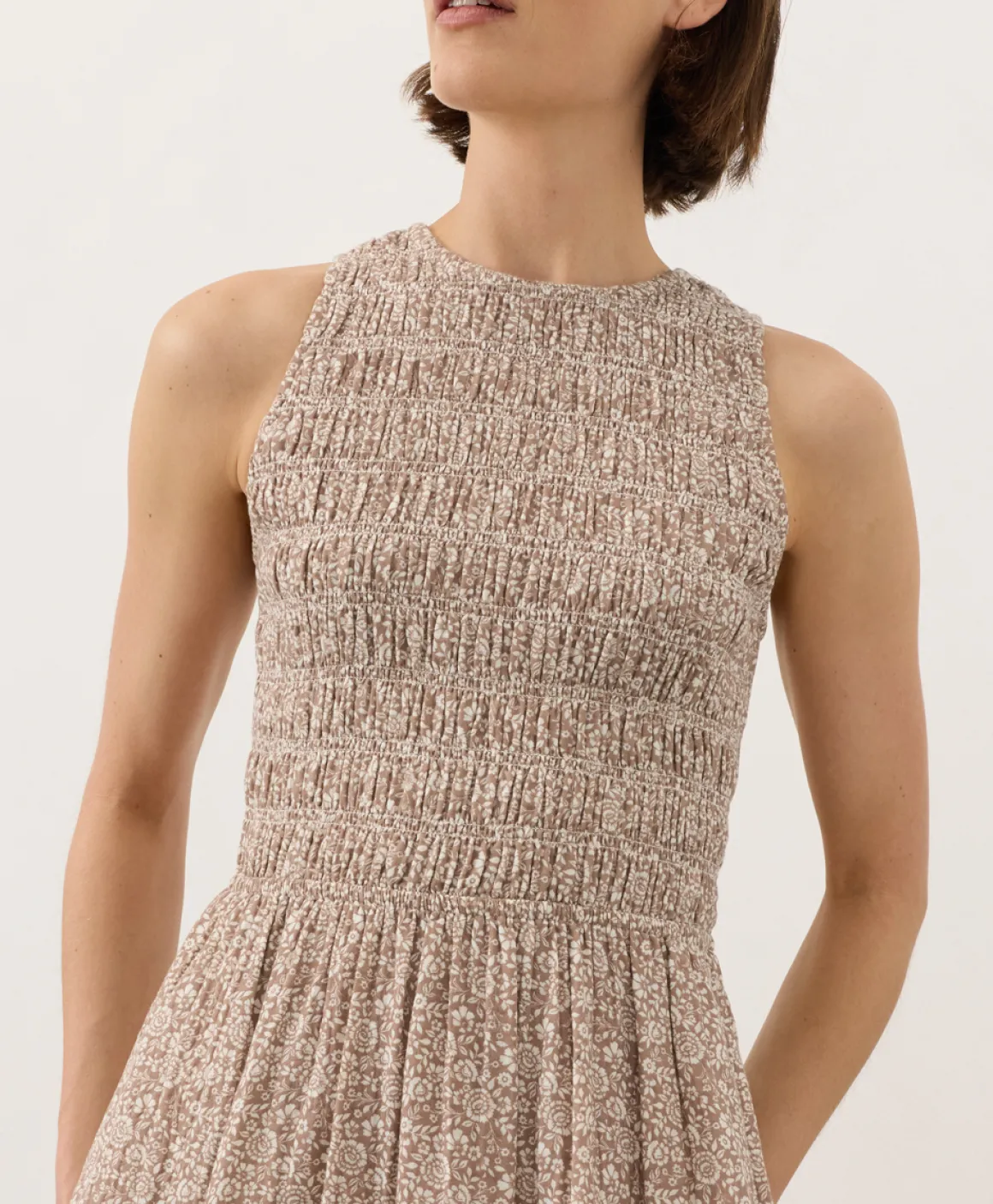 Organic Coastal Double Gauze Smocked Dress