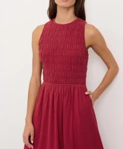 Organic Coastal Double Gauze Smocked Dress