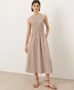 Organic Coastal Double Gauze Smocked Dress
