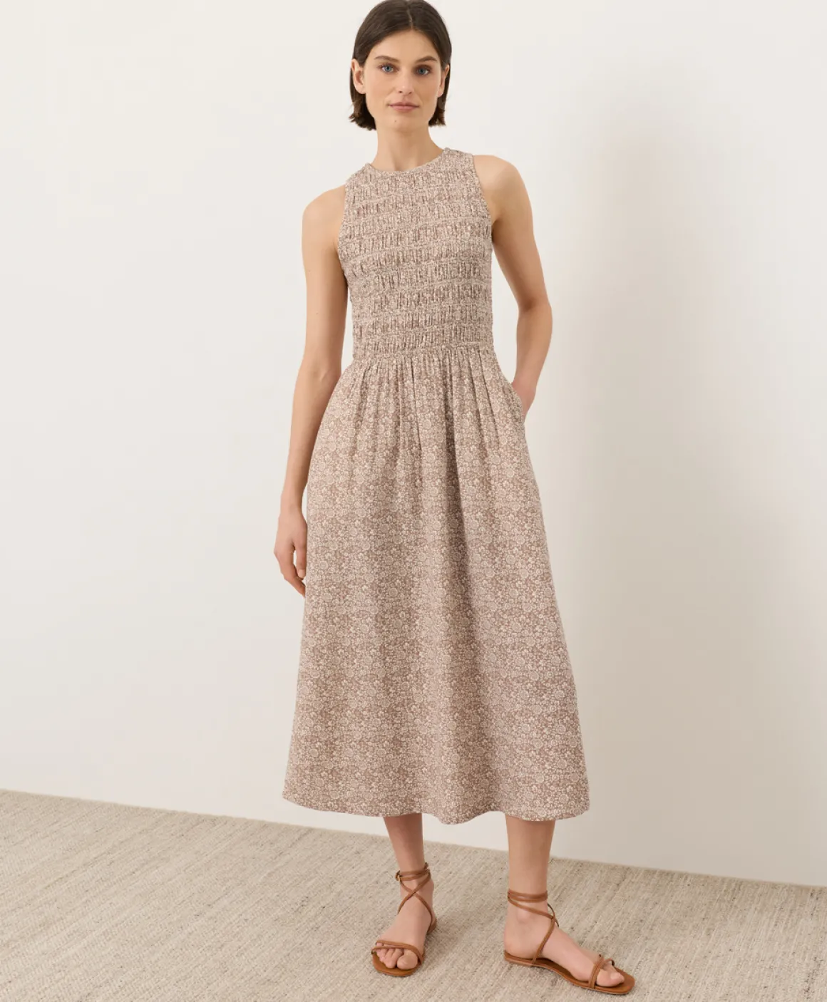 Organic Coastal Double Gauze Smocked Dress