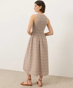 Organic Coastal Double Gauze Smocked Dress