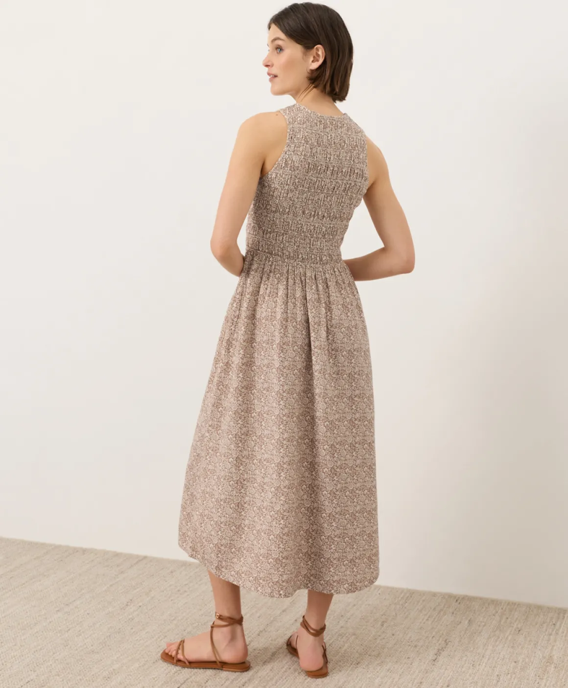 Organic Coastal Double Gauze Smocked Dress