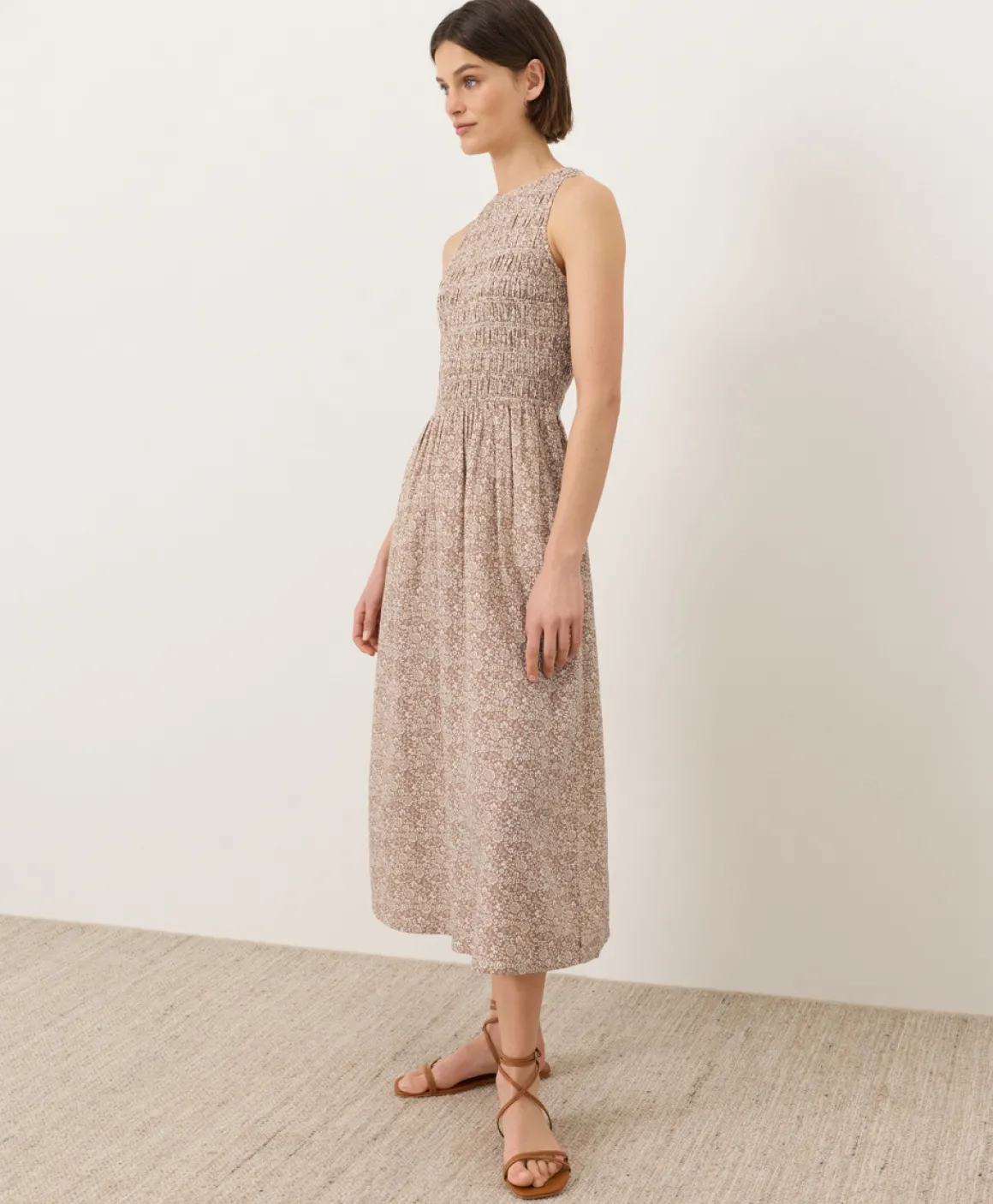 Organic Coastal Double Gauze Smocked Dress