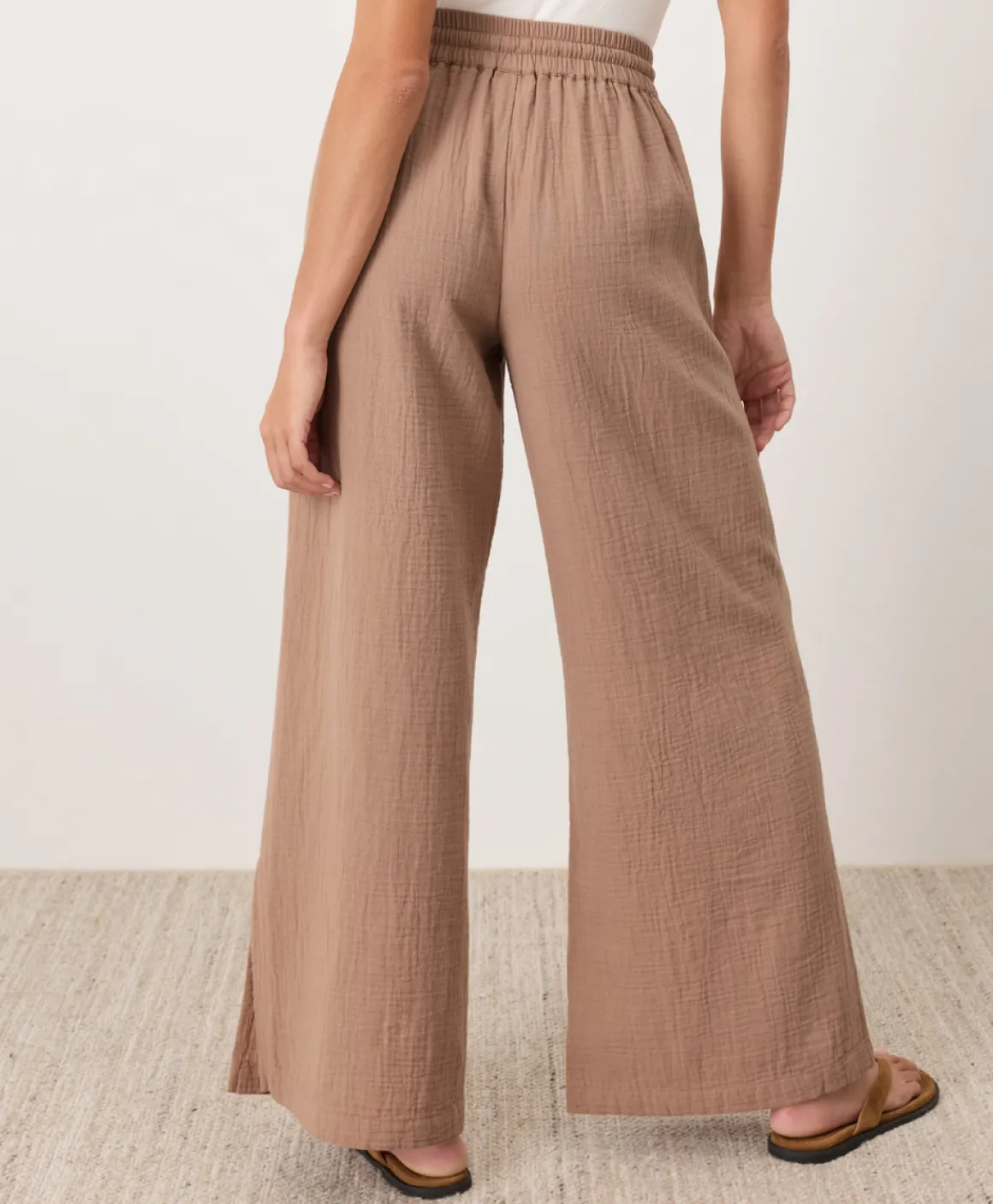 Organic Coastal Double Gauze Split Hem Pant