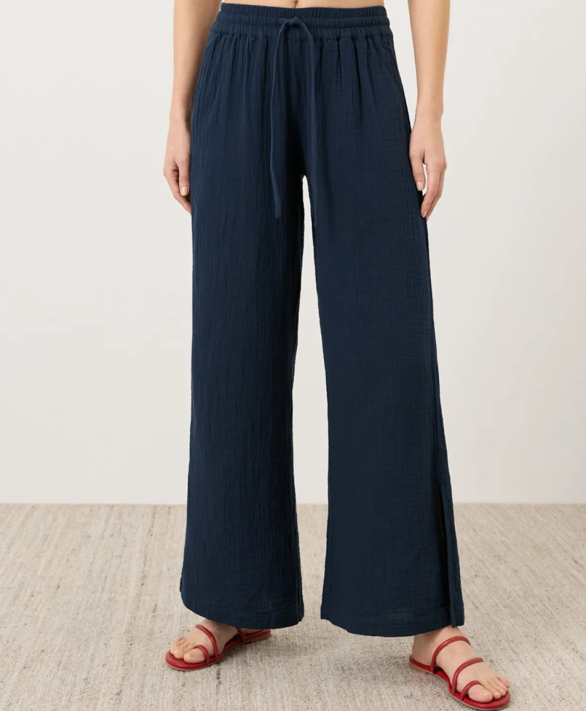 Organic Coastal Double Gauze Split Hem Pant