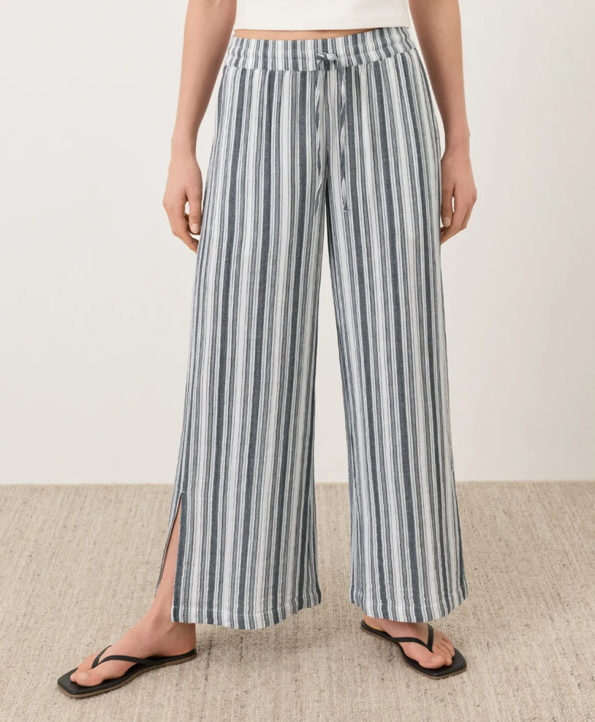 Organic Coastal Double Gauze Split Hem Pant
