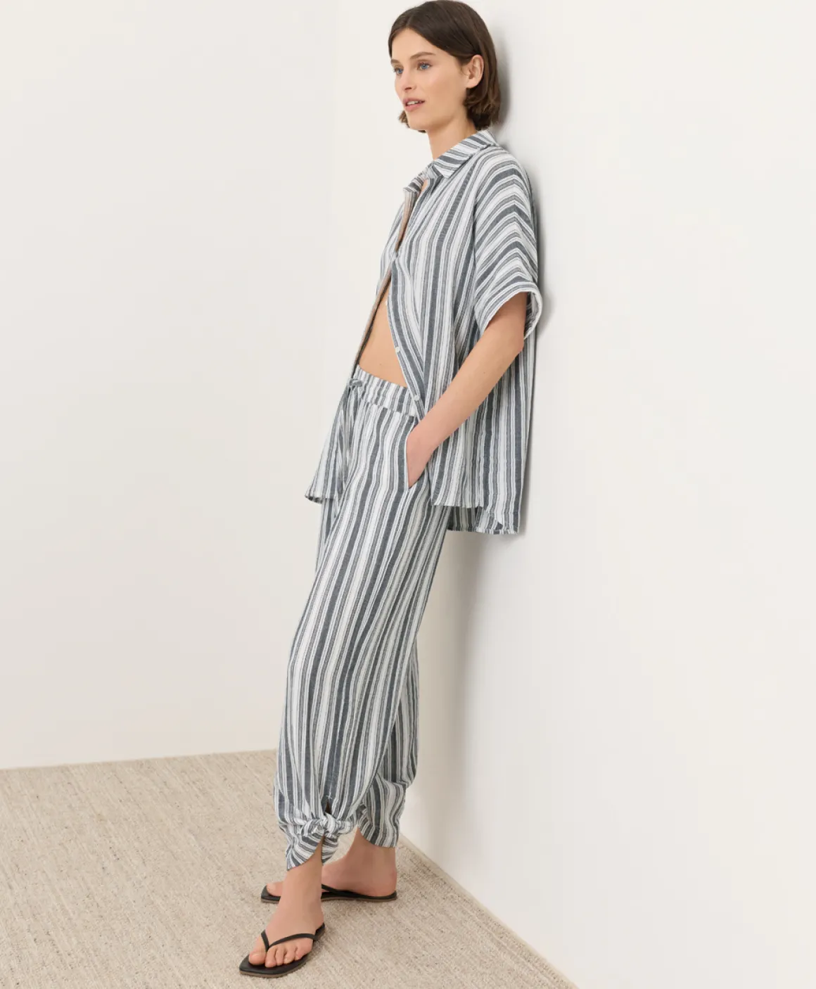 Organic Coastal Double Gauze Split Hem Pant
