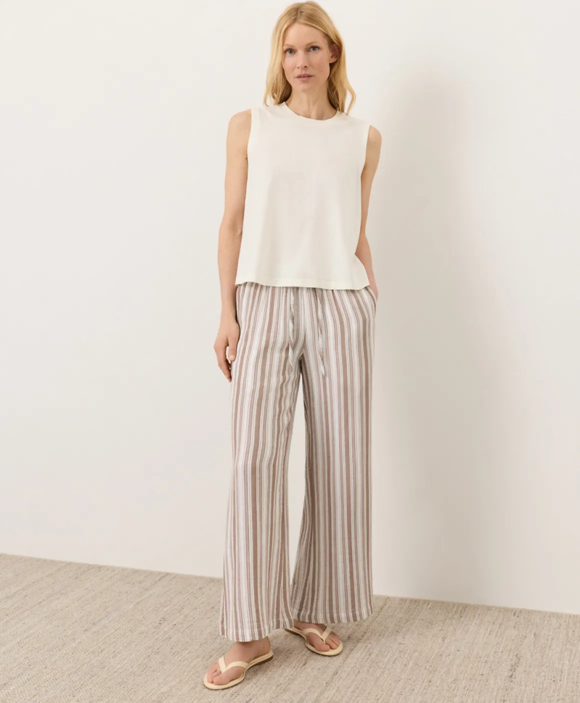 Organic Coastal Double Gauze Split Hem Pant