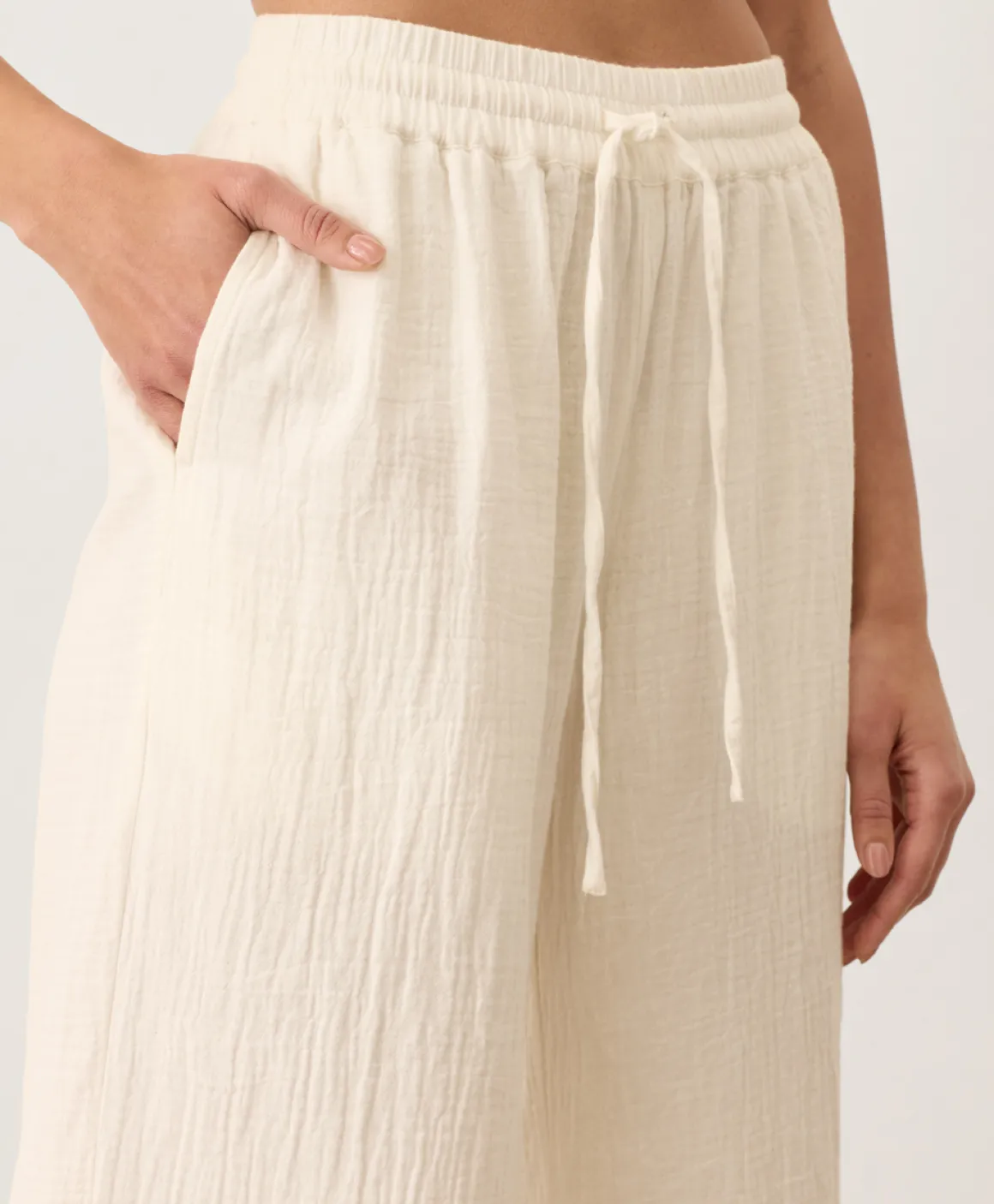 Organic Coastal Double Gauze Split Hem Pant