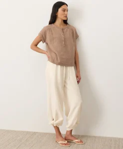 Organic Coastal Double Gauze Split Hem Pant