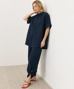 Organic Coastal Double Gauze Split Hem Pant