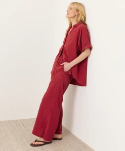 Organic Coastal Double Gauze Split Hem Pant