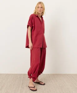 Organic Coastal Double Gauze Split Hem Pant