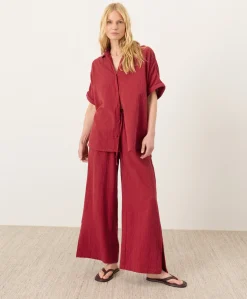 Organic Coastal Double Gauze Split Hem Pant