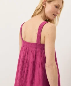 Organic Coastal Double Gauze Strappy Tiered Maxi Dress