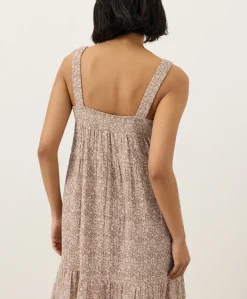 Organic Coastal Double Gauze Strappy Tiered Maxi Dress