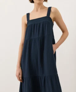 Organic Coastal Double Gauze Strappy Tiered Maxi Dress