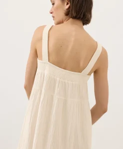 Organic Coastal Double Gauze Strappy Tiered Maxi Dress