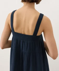 Organic Coastal Double Gauze Strappy Tiered Maxi Dress