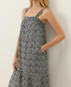 Organic Coastal Double Gauze Strappy Tiered Maxi Dress