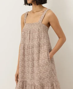 Organic Coastal Double Gauze Strappy Tiered Maxi Dress