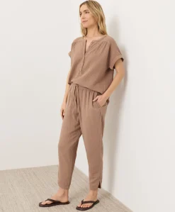 Organic Coastal Double Gauze Tapered Pull-On Pant