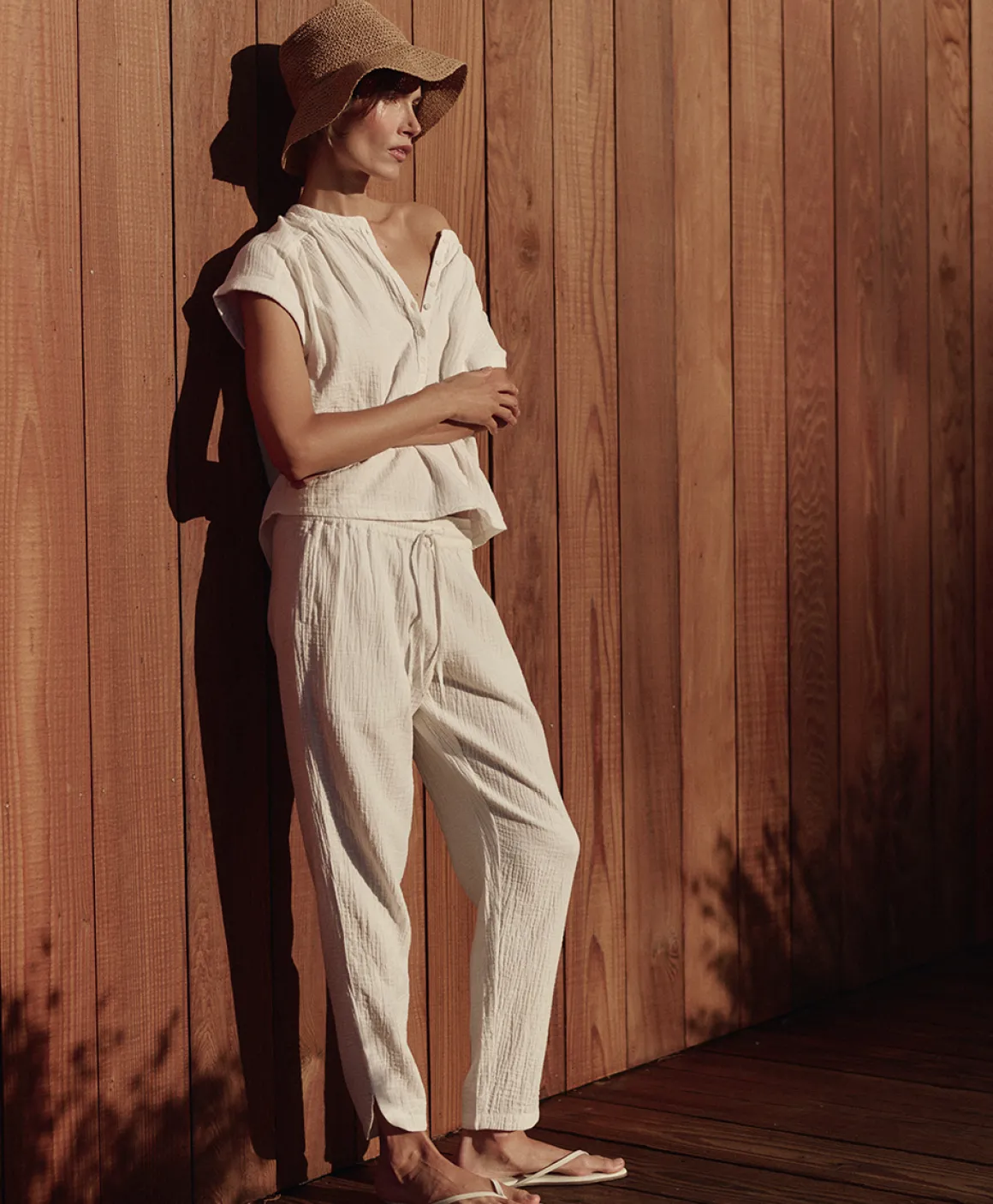 Organic Coastal Double Gauze Tapered Pull-On Pant