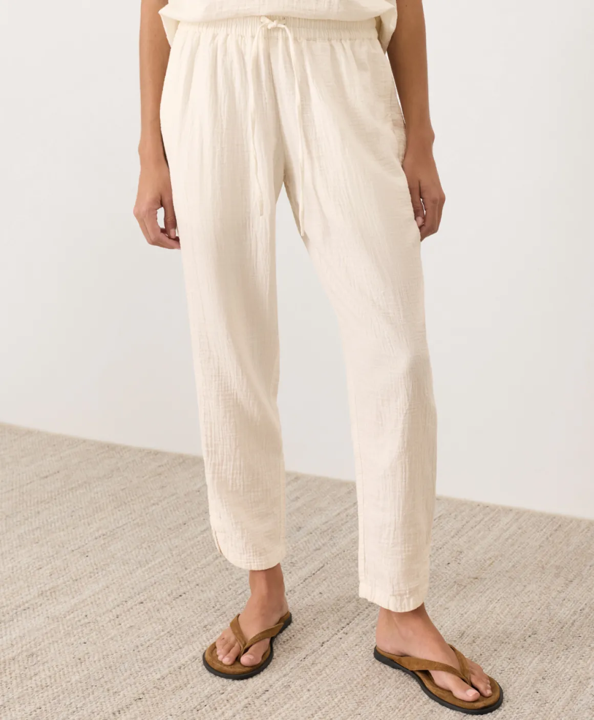 Organic Coastal Double Gauze Tapered Pull-On Pant