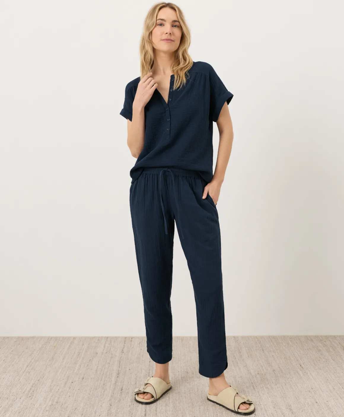 Organic Coastal Double Gauze Tapered Pull-On Pant