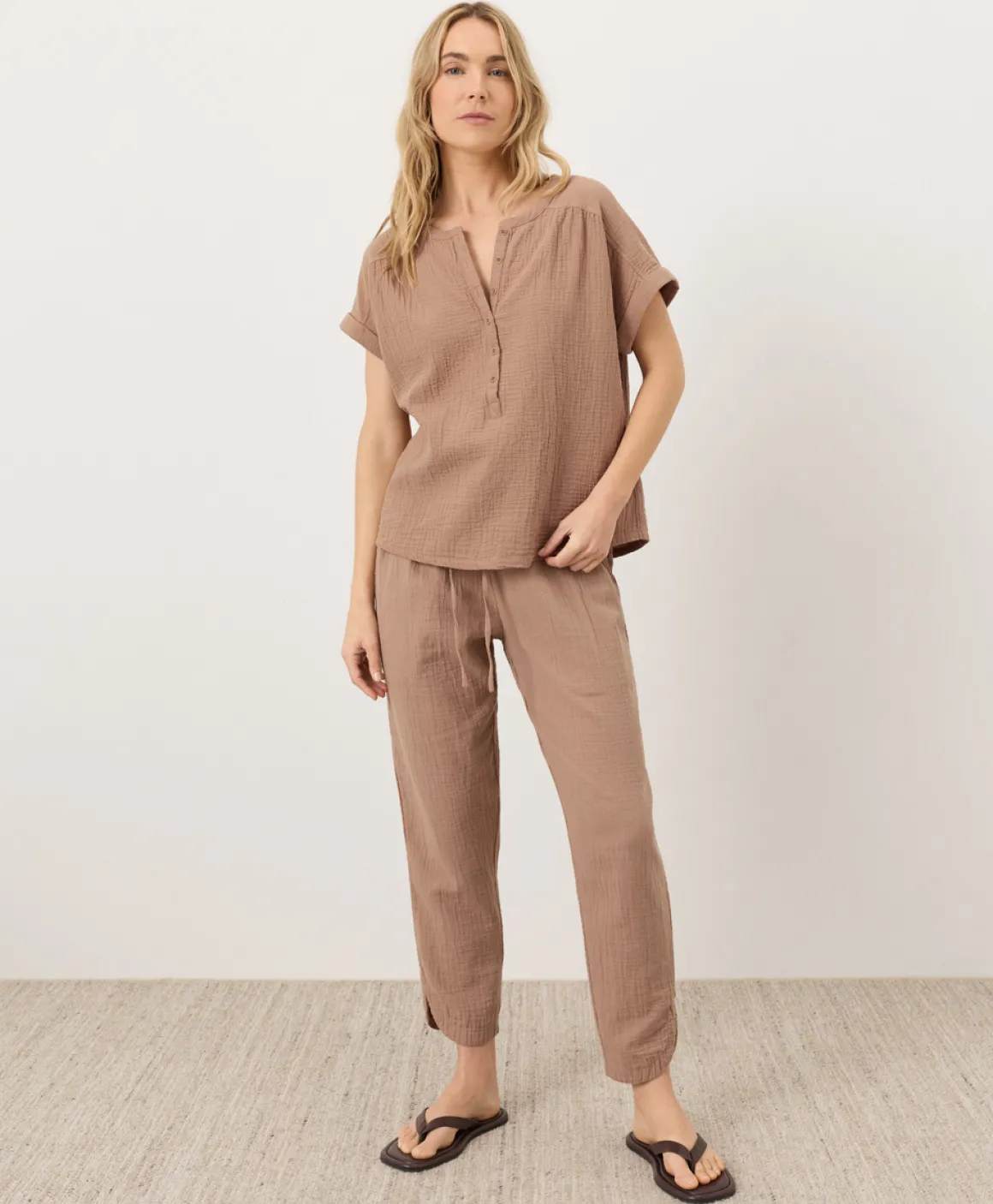 Organic Coastal Double Gauze Tapered Pull-On Pant