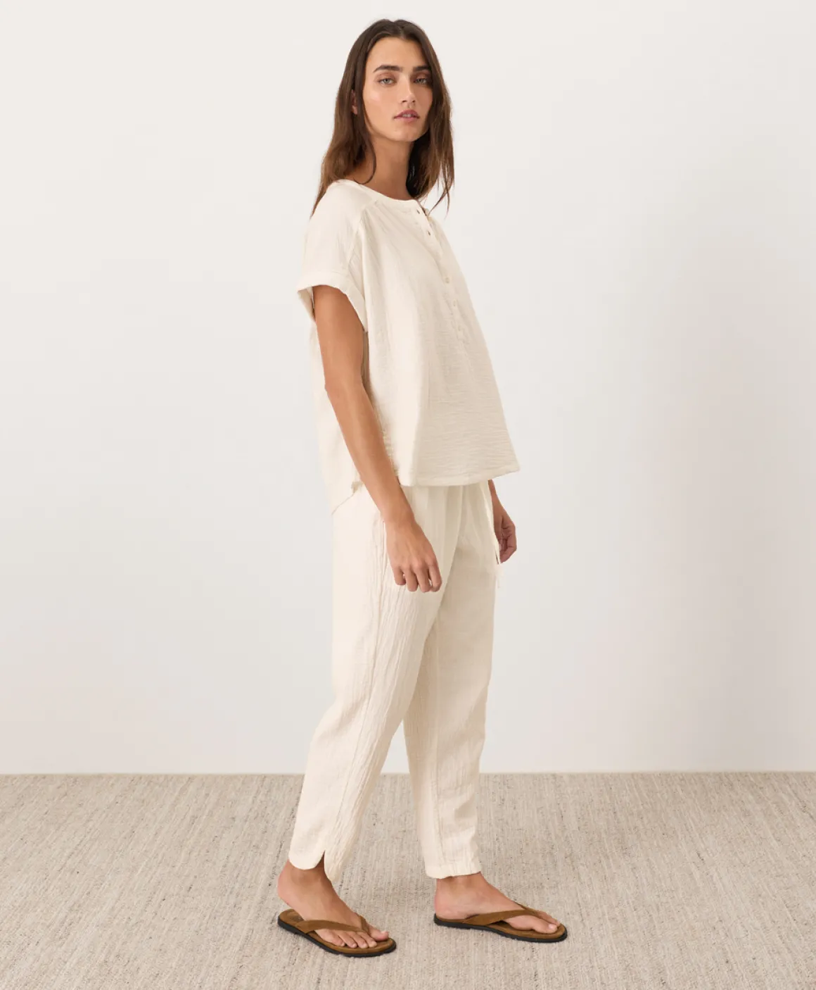 Organic Coastal Double Gauze Tapered Pull-On Pant