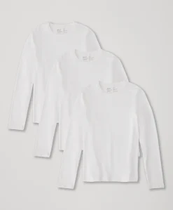 Organic Cool Stretch Long Sleeve Crew Undershirt 3-Pack
