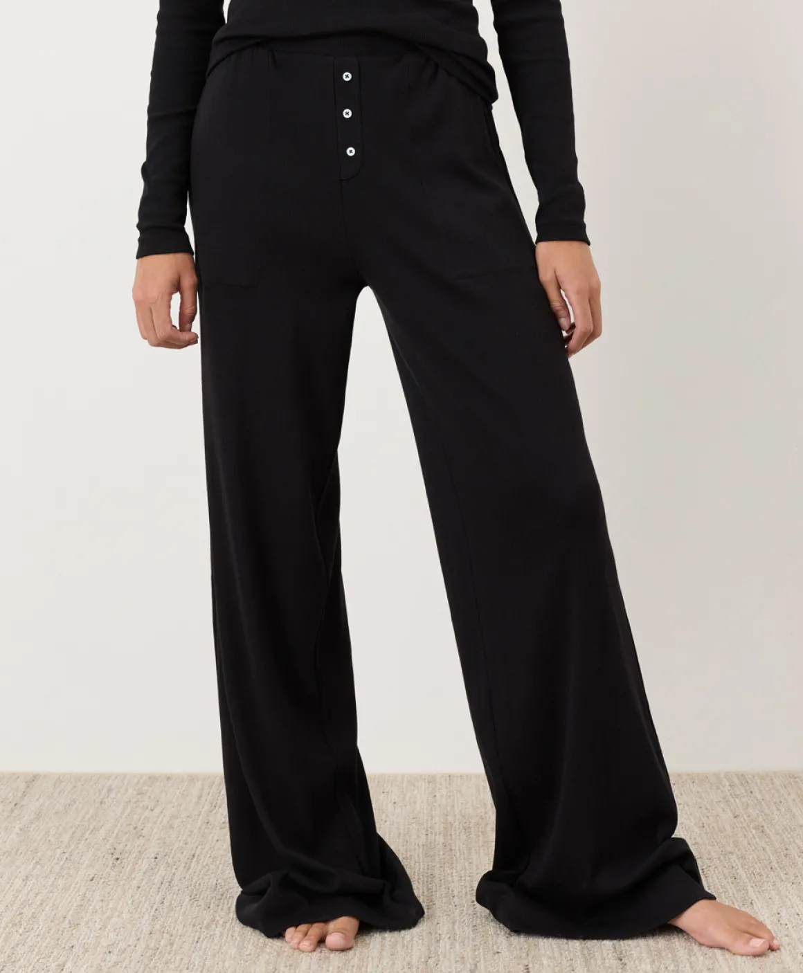 Organic Dream Rib Wide Leg Lounge Pant