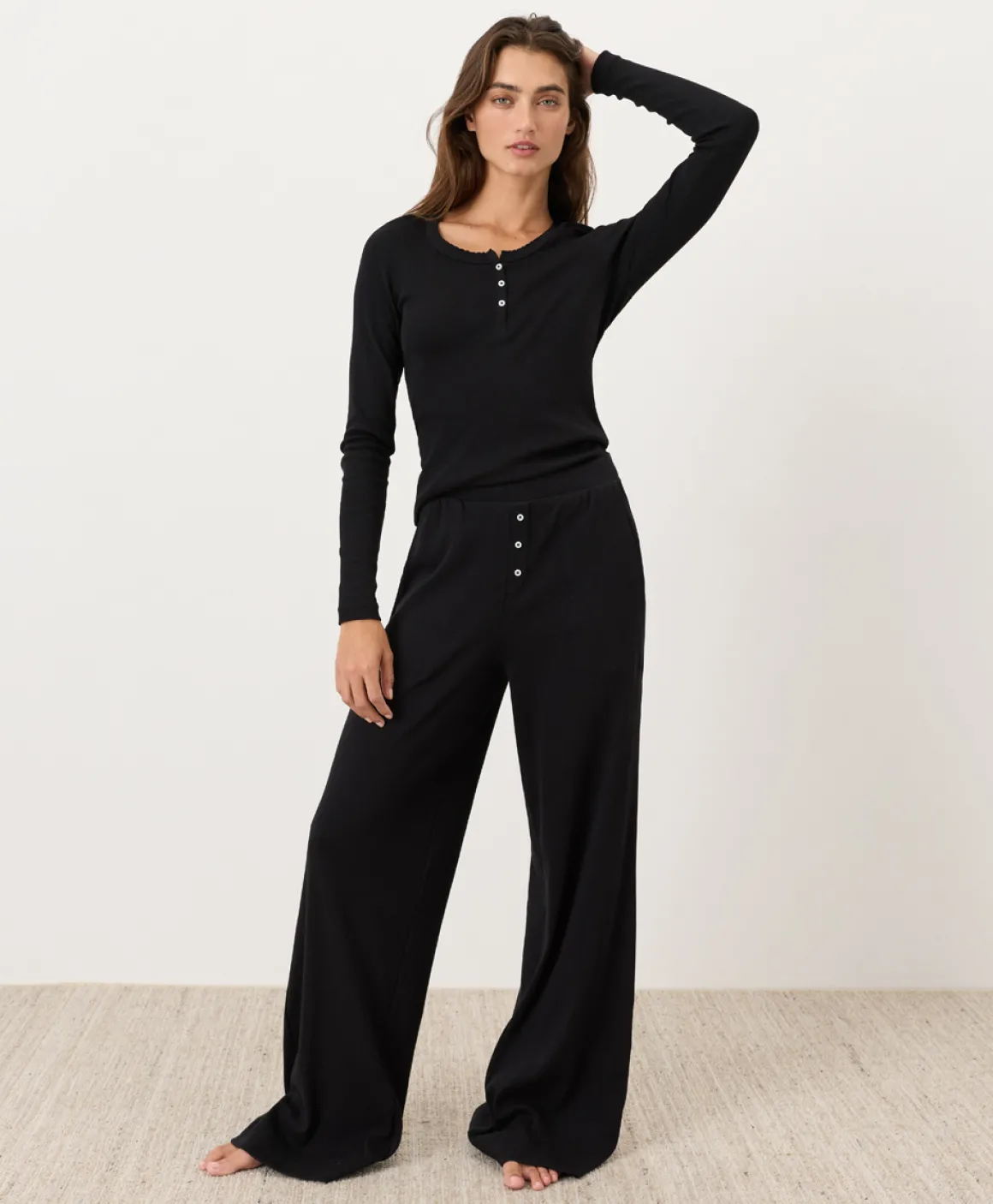 Organic Dream Rib Wide Leg Lounge Pant