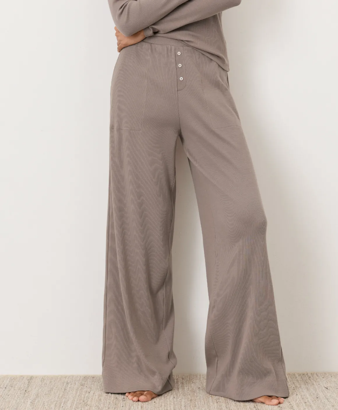 Organic Dream Rib Wide Leg Lounge Pant