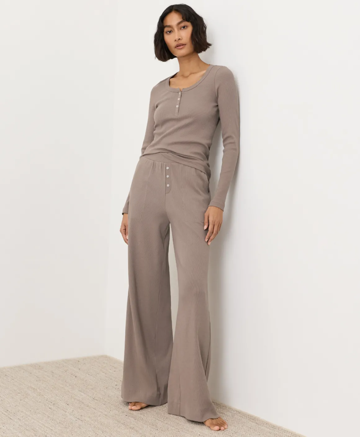 Organic Dream Rib Wide Leg Lounge Pant