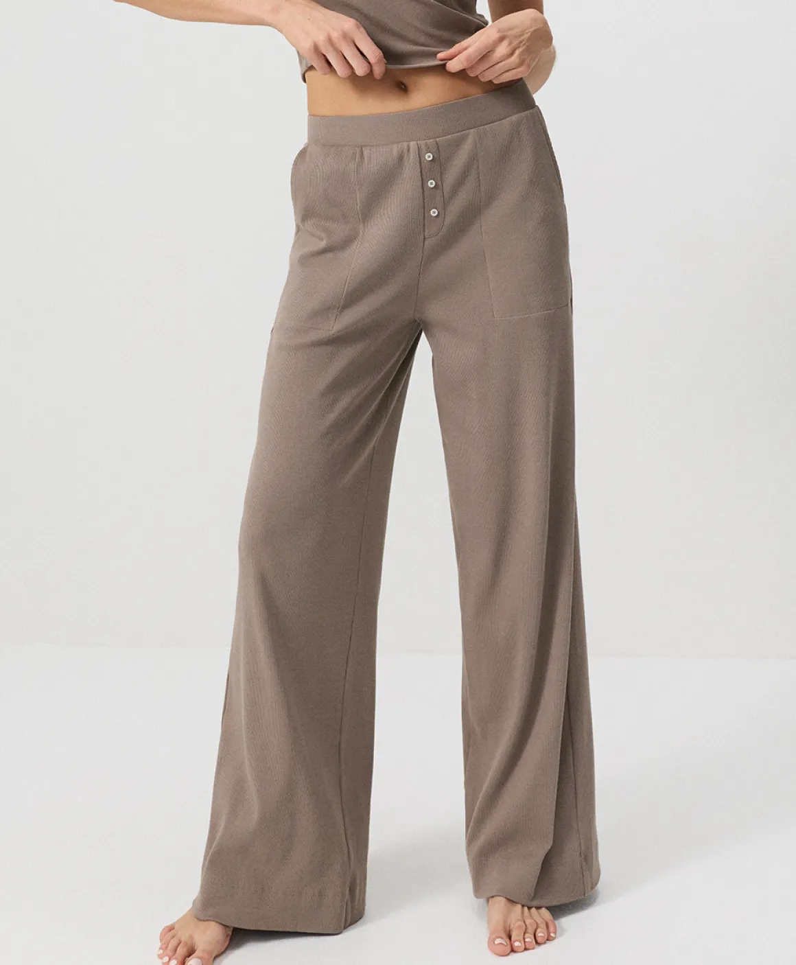 Organic Dream Rib Wide Leg Lounge Pant